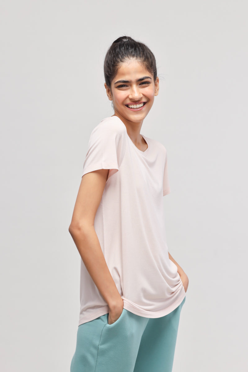 Aqua Terry Travel set with Light Pink Top