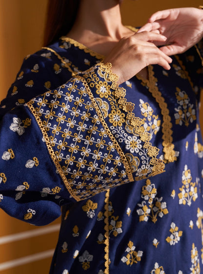 Marlow Wool Navy Kurta Set