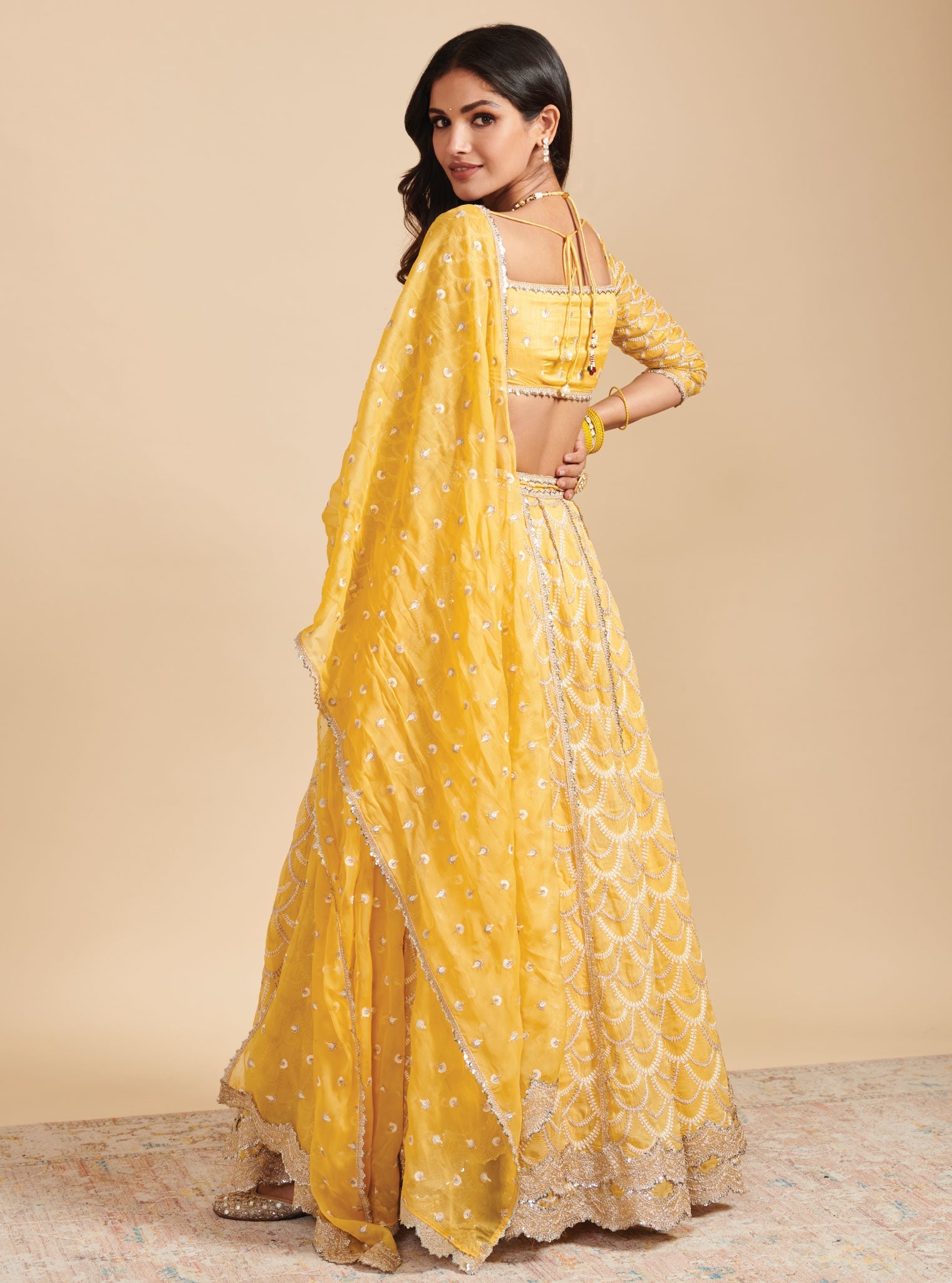 Morni Organza Yellow Lehenga