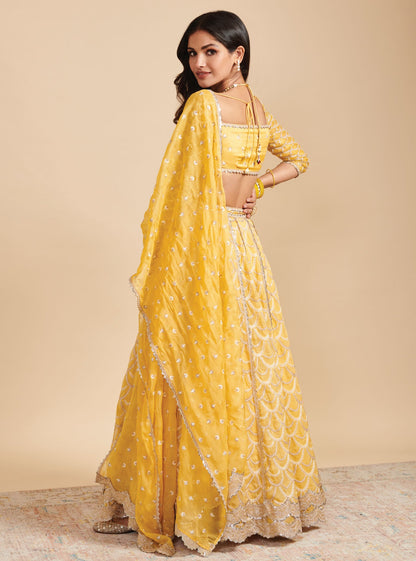 Morni Organza Yellow Lehenga