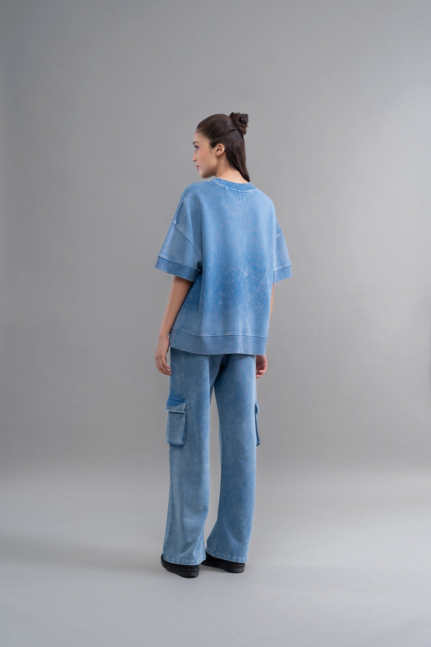 Denim Wash 100% Cotton Terry Co Ord Set