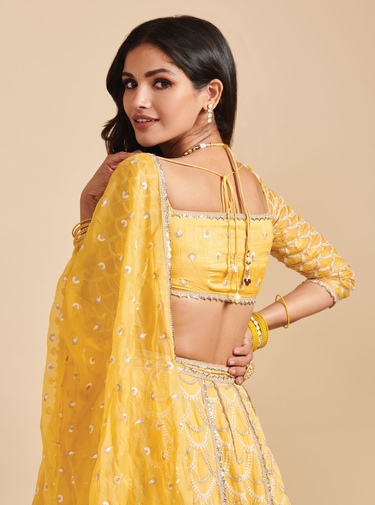 Morni Organza Yellow Lehenga
