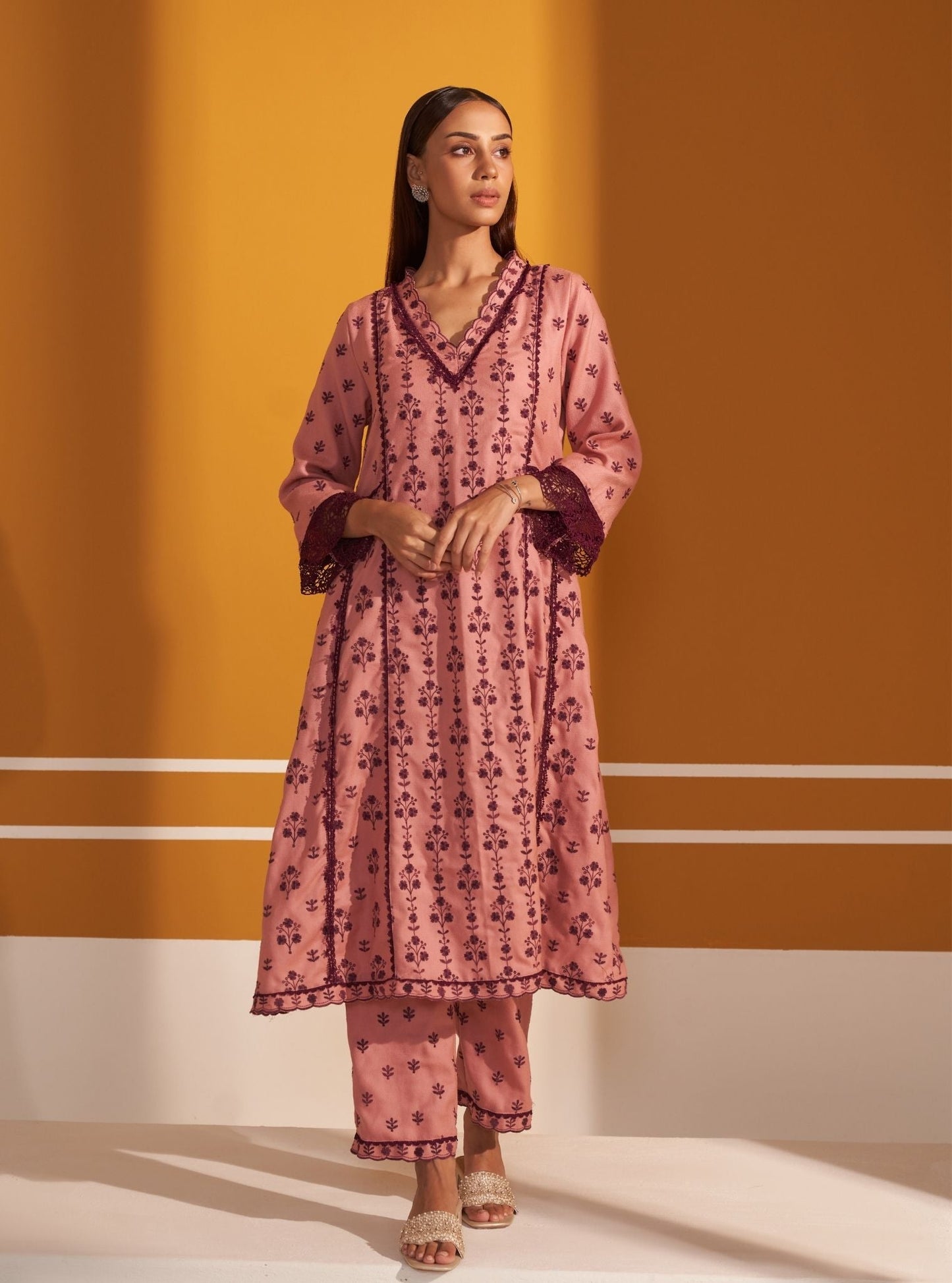 Selby Wool Pink Kurta Set