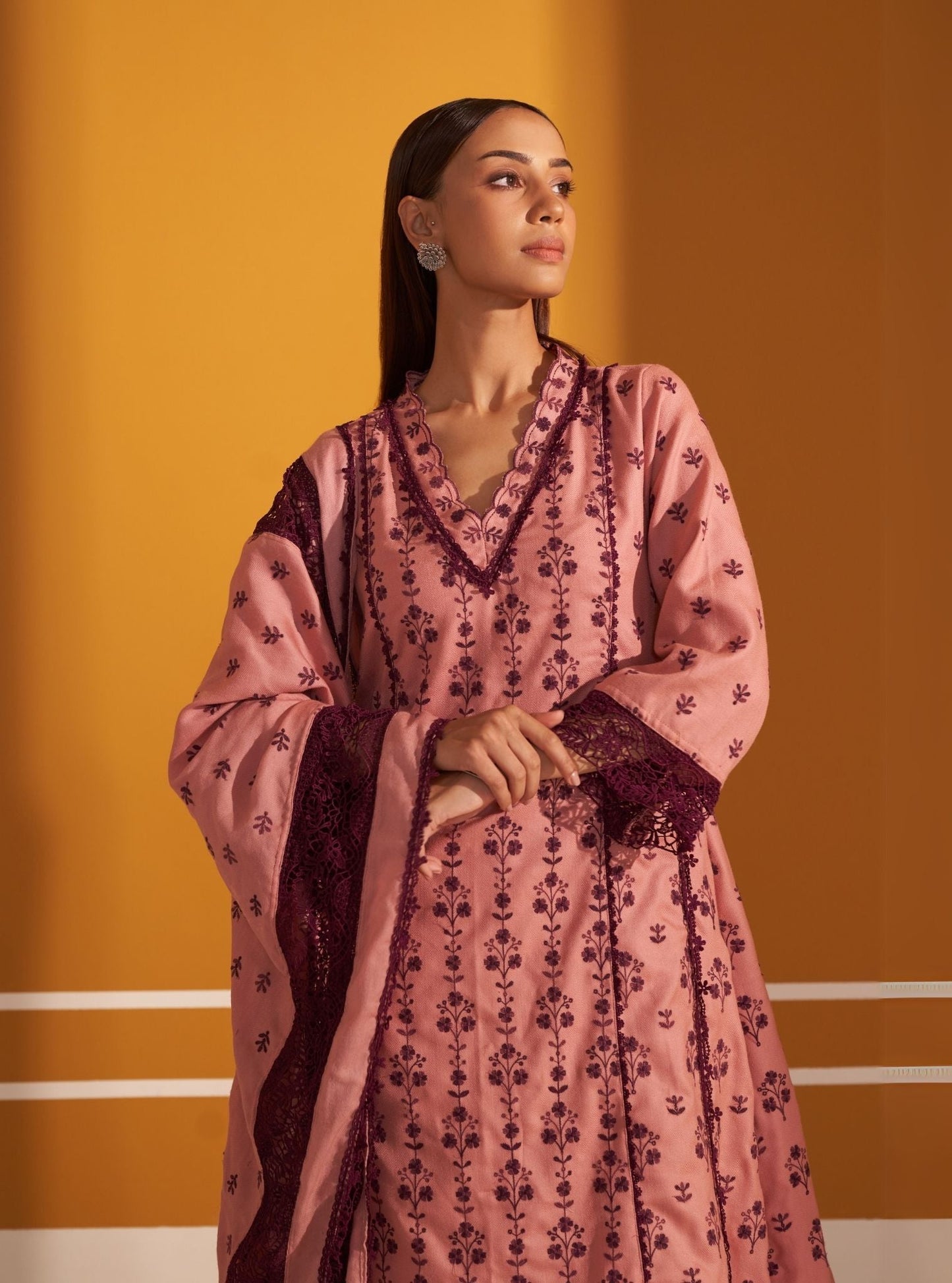 Selby Wool Pink Kurta Set