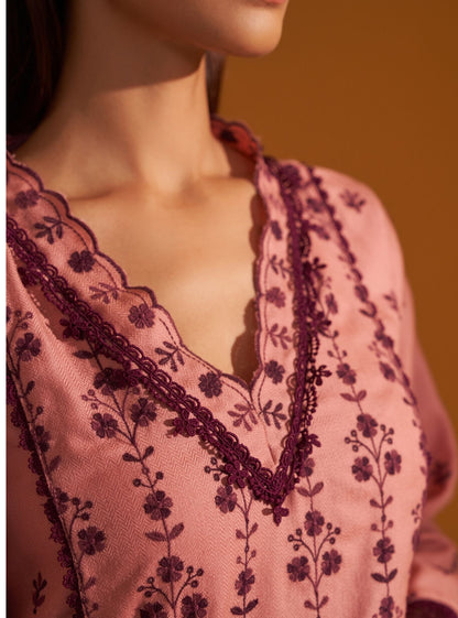 Selby Wool Pink Kurta Set