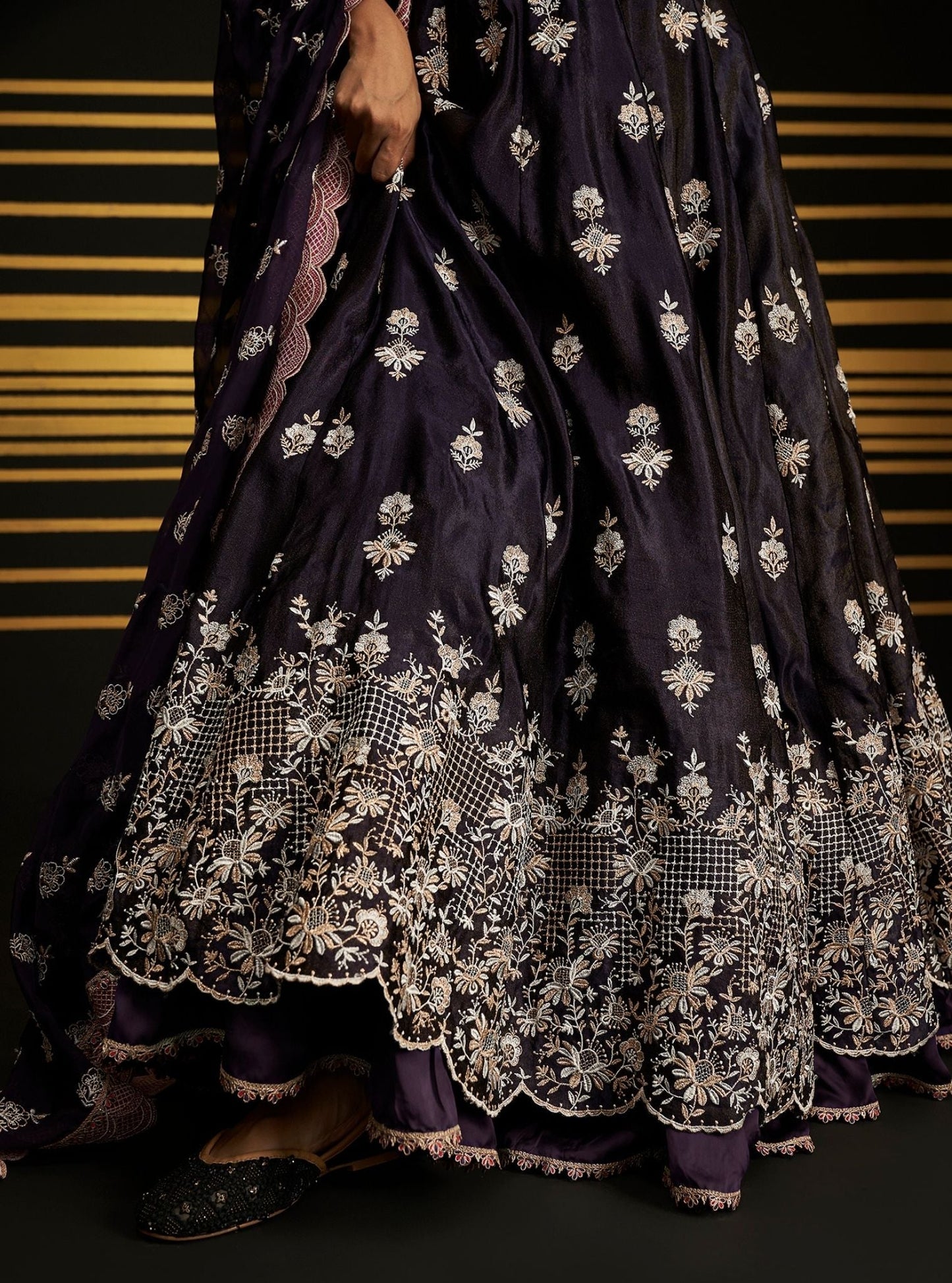 Sathi Luxe Tissue Purple Lehenga