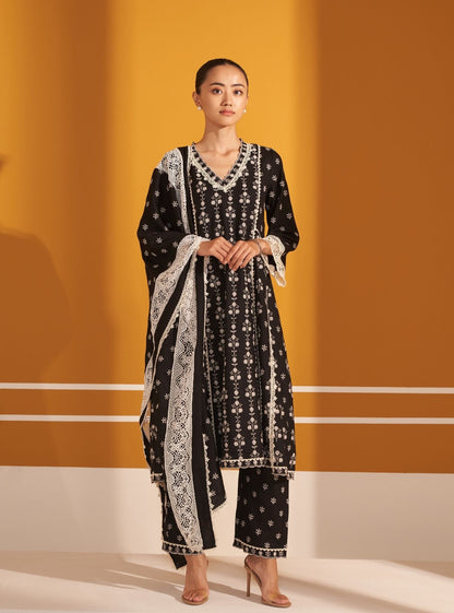 Selby Wool Black Kurta Set