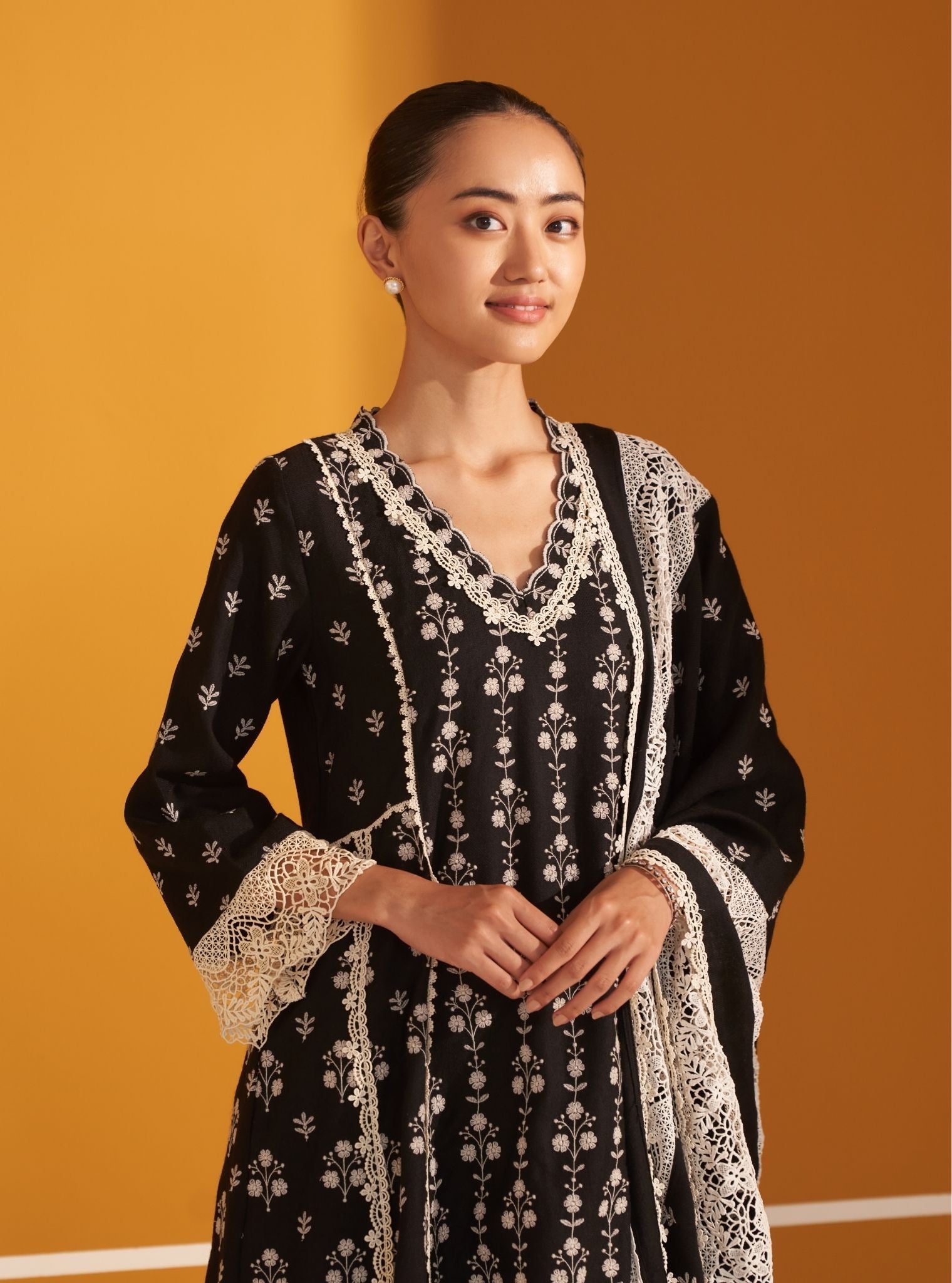 Selby Wool Black Kurta Set