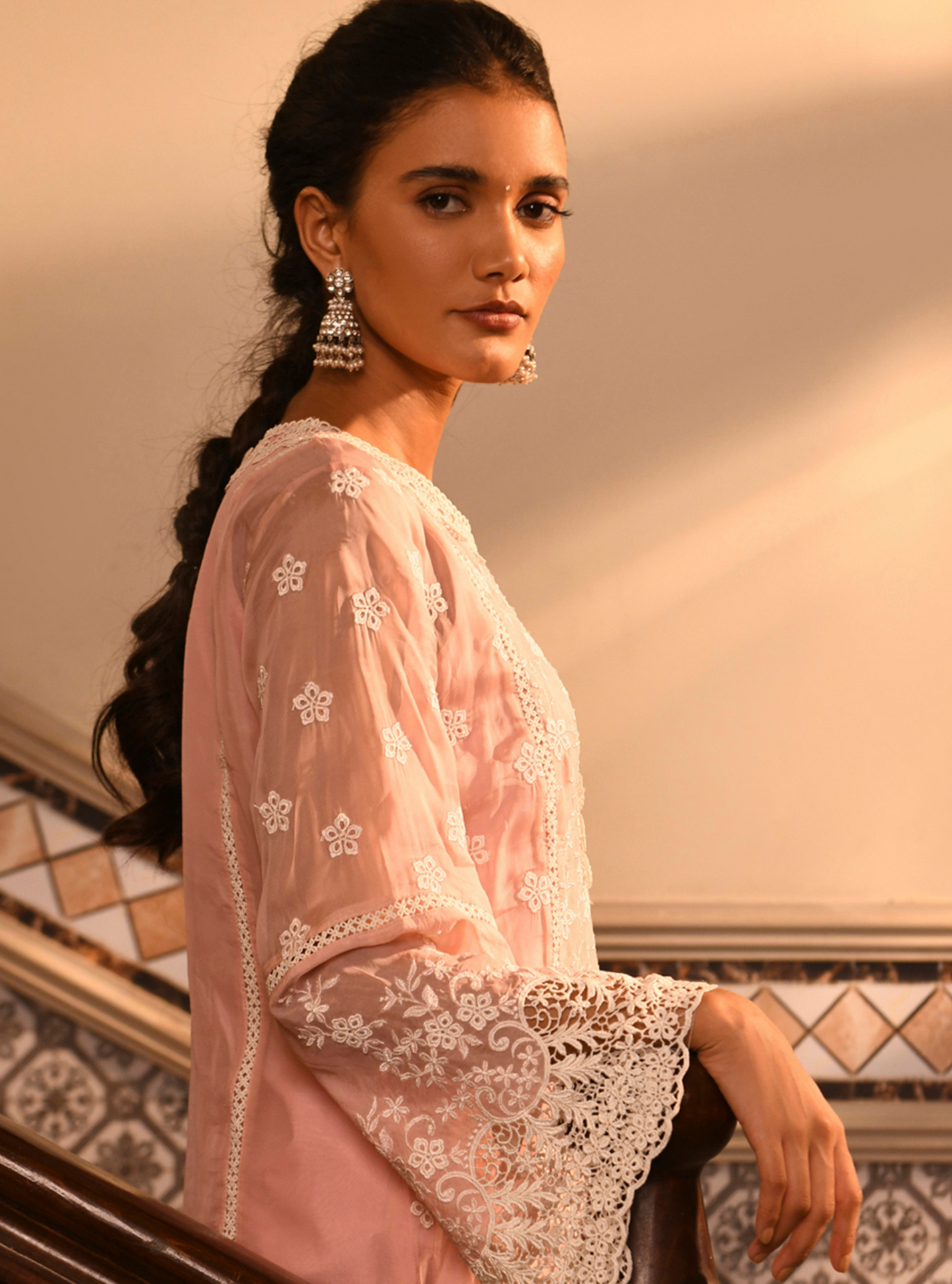 Pure Silver Dakshi White Earrings