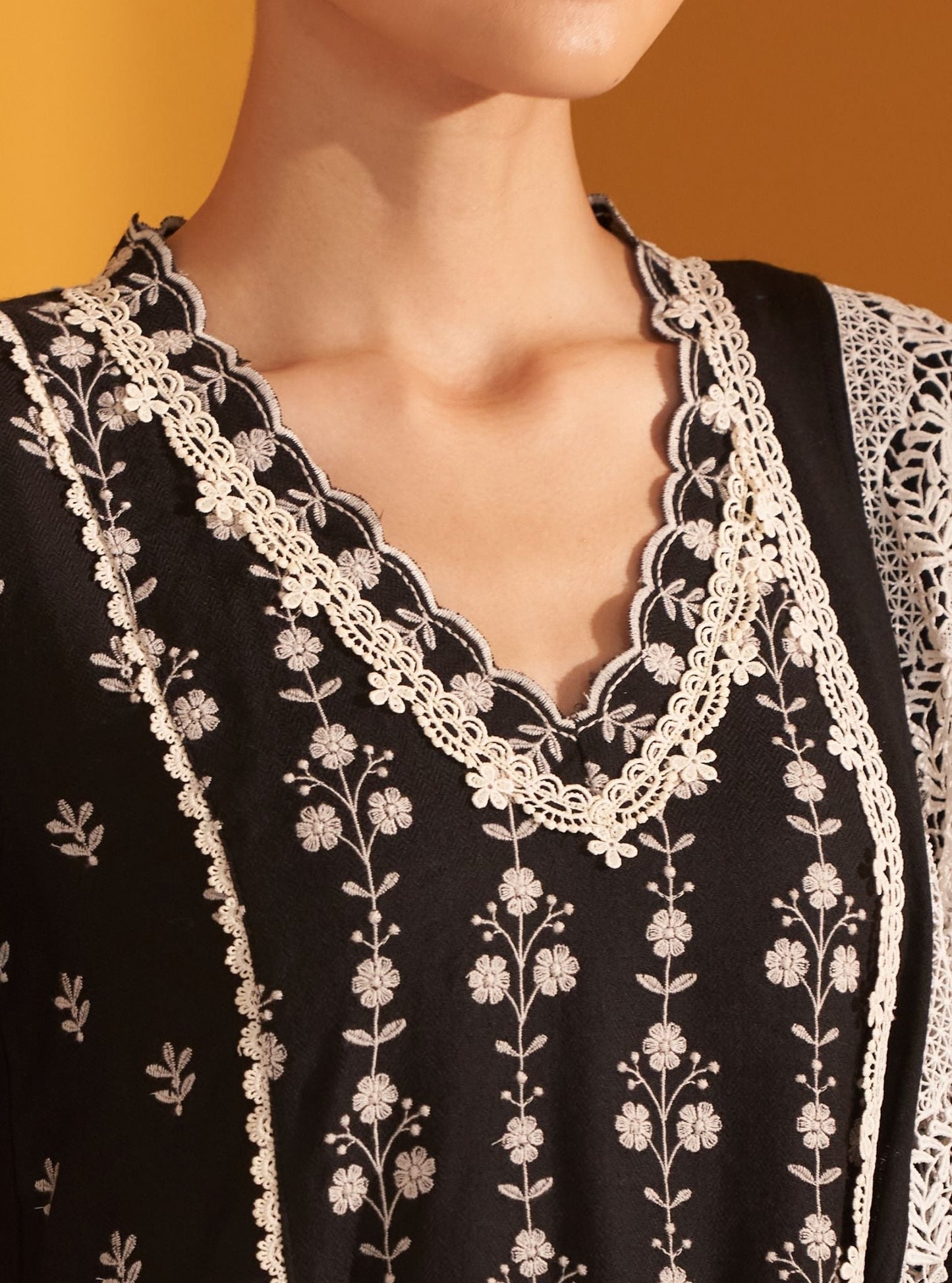 Selby Wool Black Kurta Set