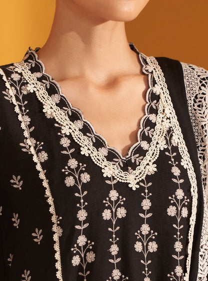 Selby Wool Black Kurta Set