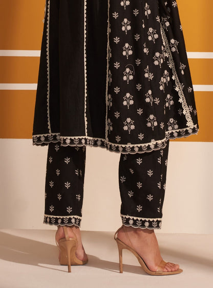 Selby Wool Black Kurta Set