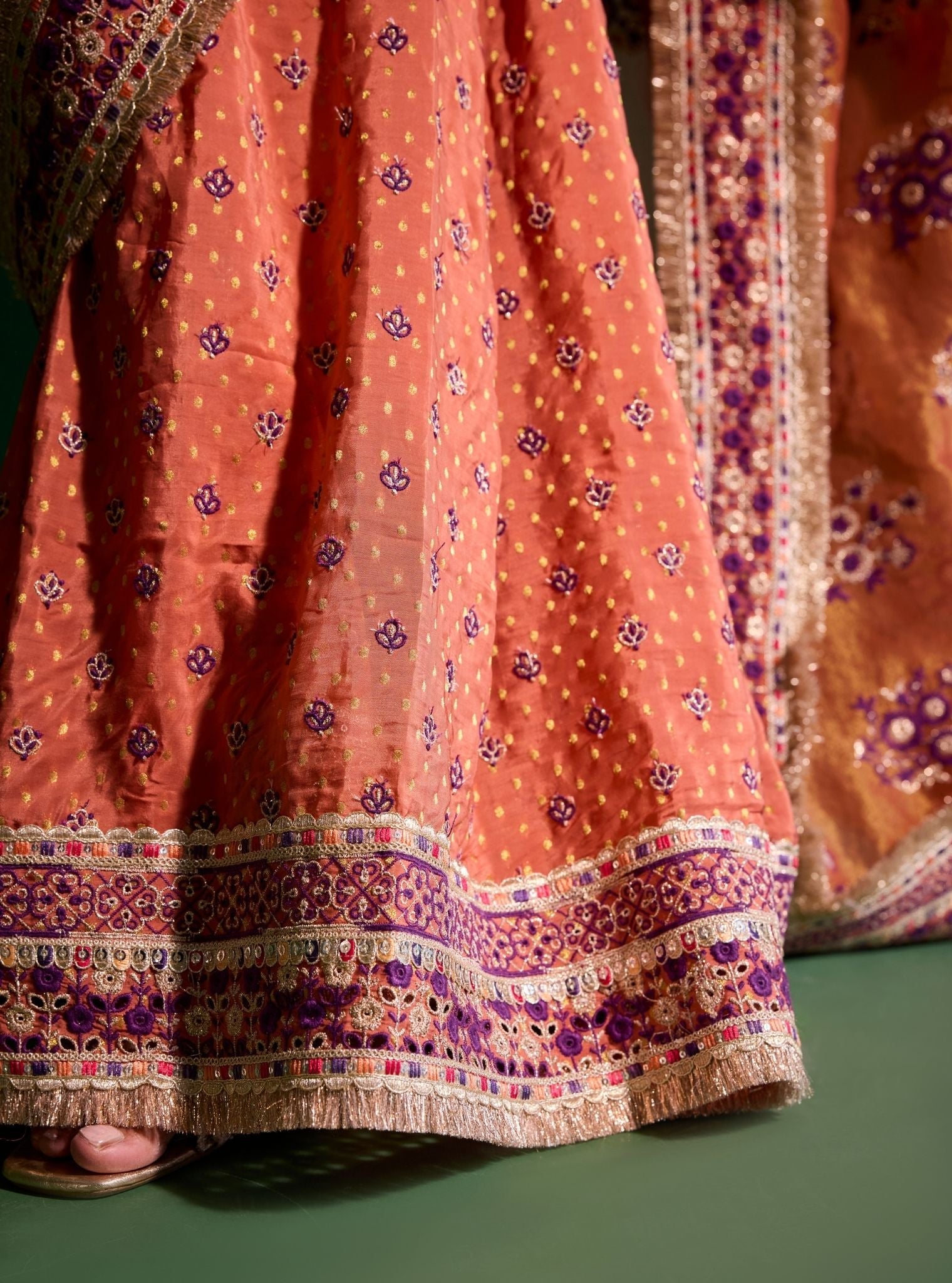 Mohra Lurex Organza + Banarsi Orange Saree