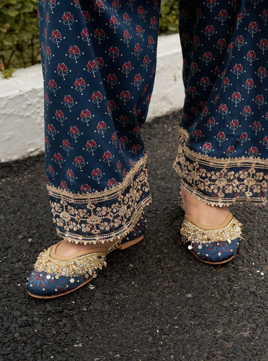 Kaynat Blue Vegan Jutti