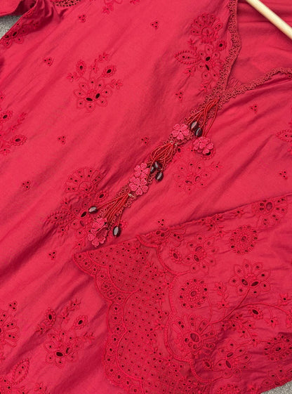 Riva Supima Cotton Red Kurta Set