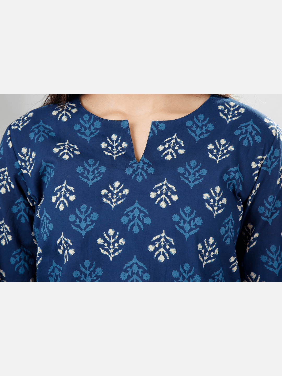 Blue Indigo Hand Block Printed Pure Cotton Lounge Wear