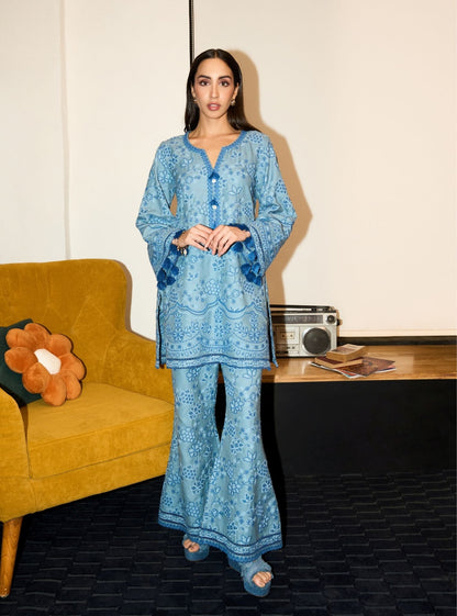 Mabel Wool Light Blue Kurta Set