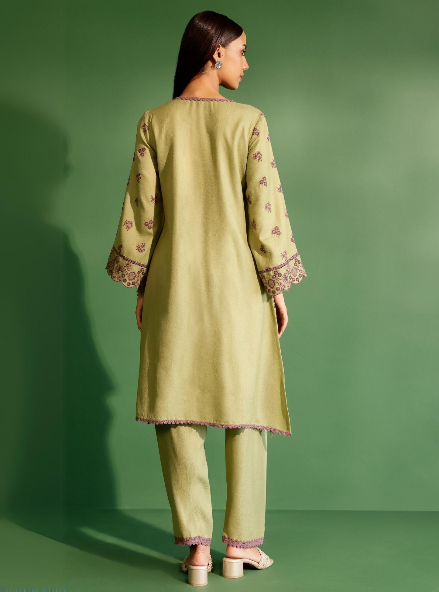 Juno Wool Green Kurta Set