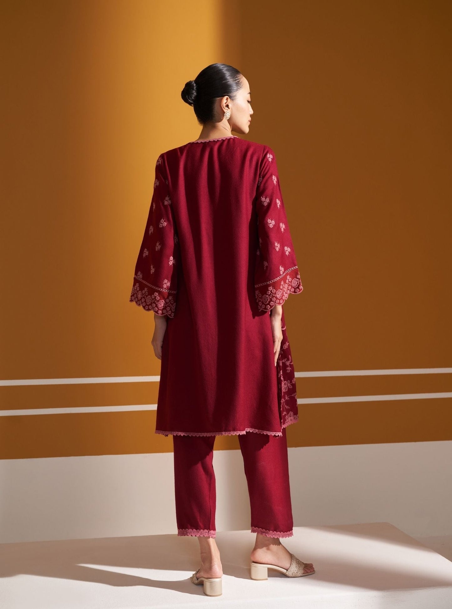 Juno Wool Wine Kurta Set