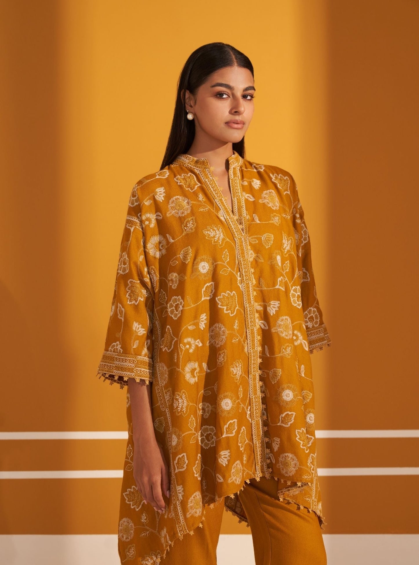Ashby Wool Mustard Kurta Set