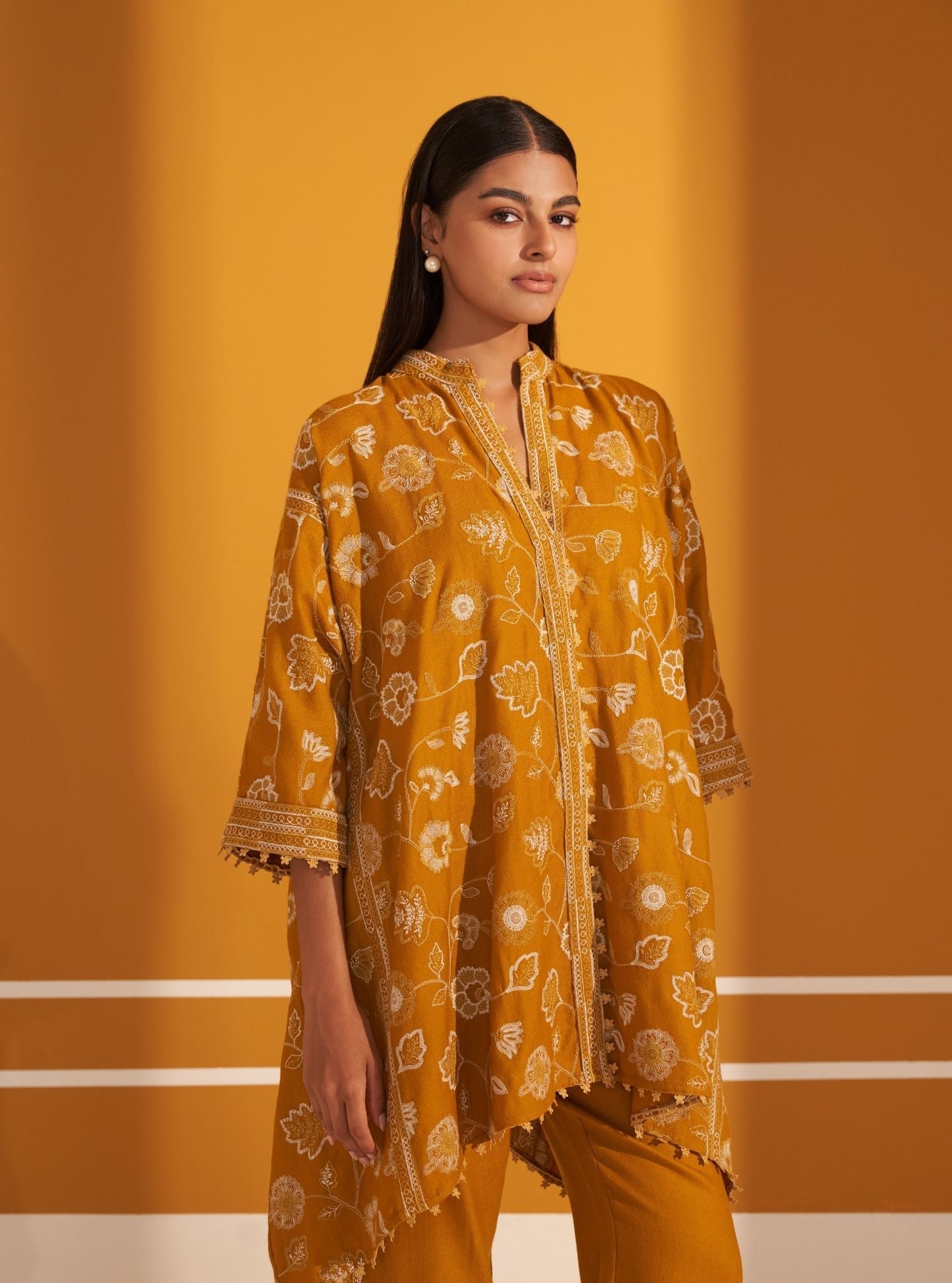 Ashby Wool Mustard Kurta Set