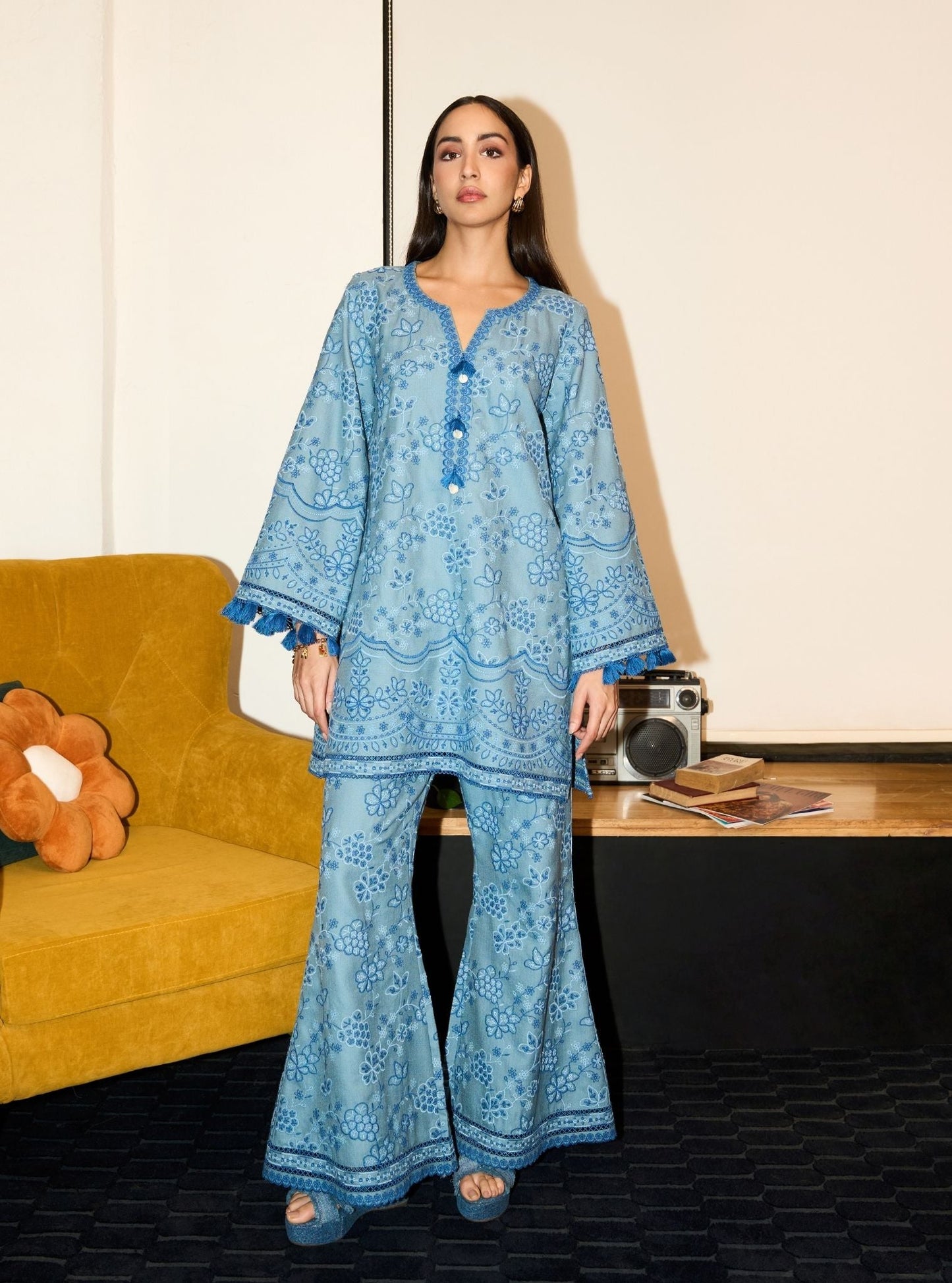 Mabel Wool Light Blue Kurta Set