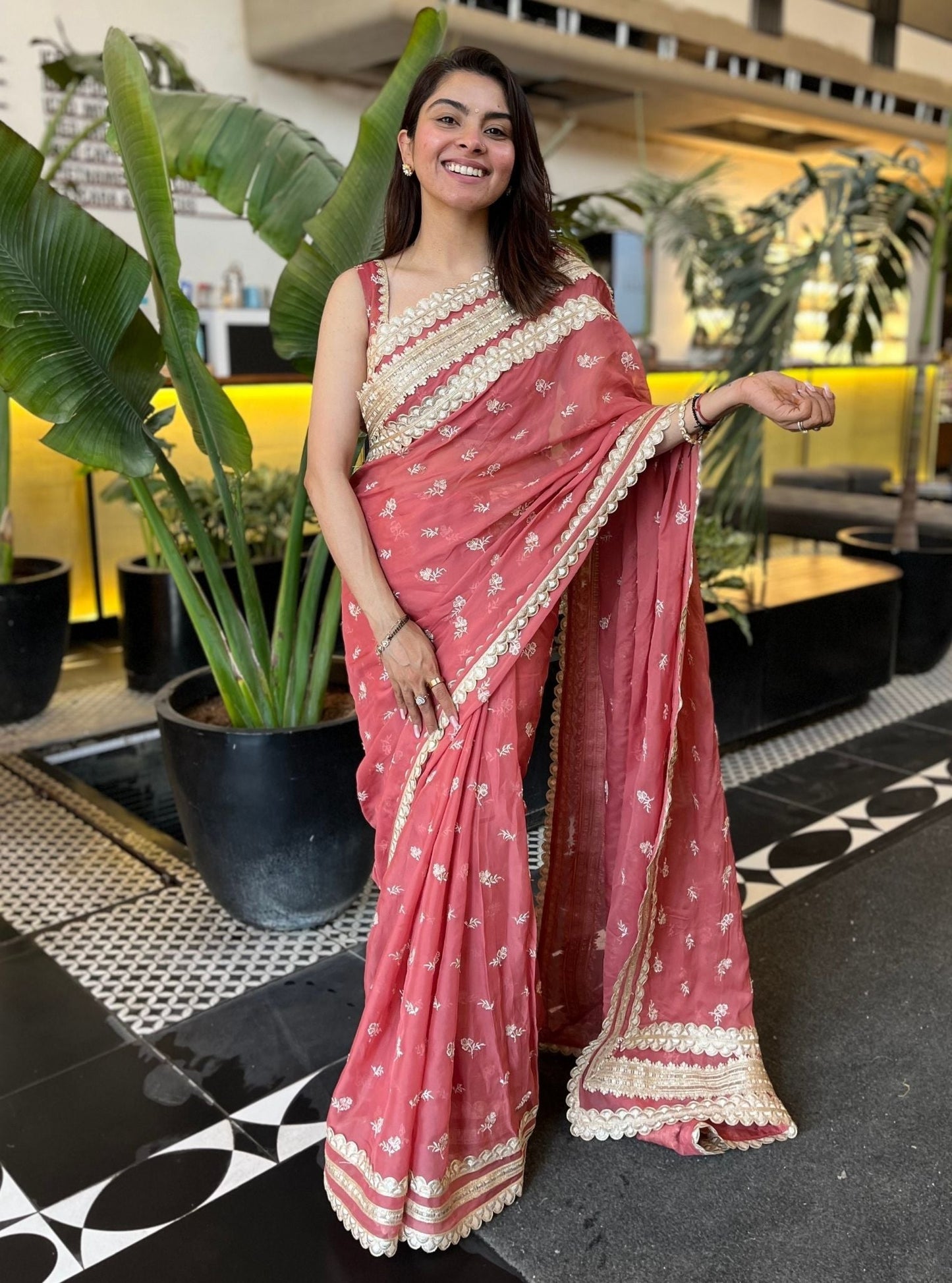 Maxine Organza Mauve Saree