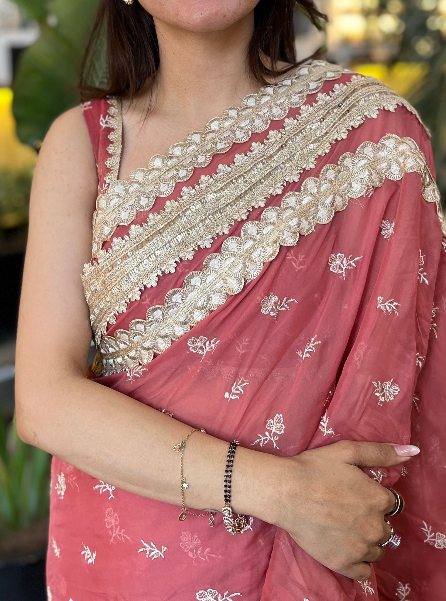 Maxine Organza Mauve Saree