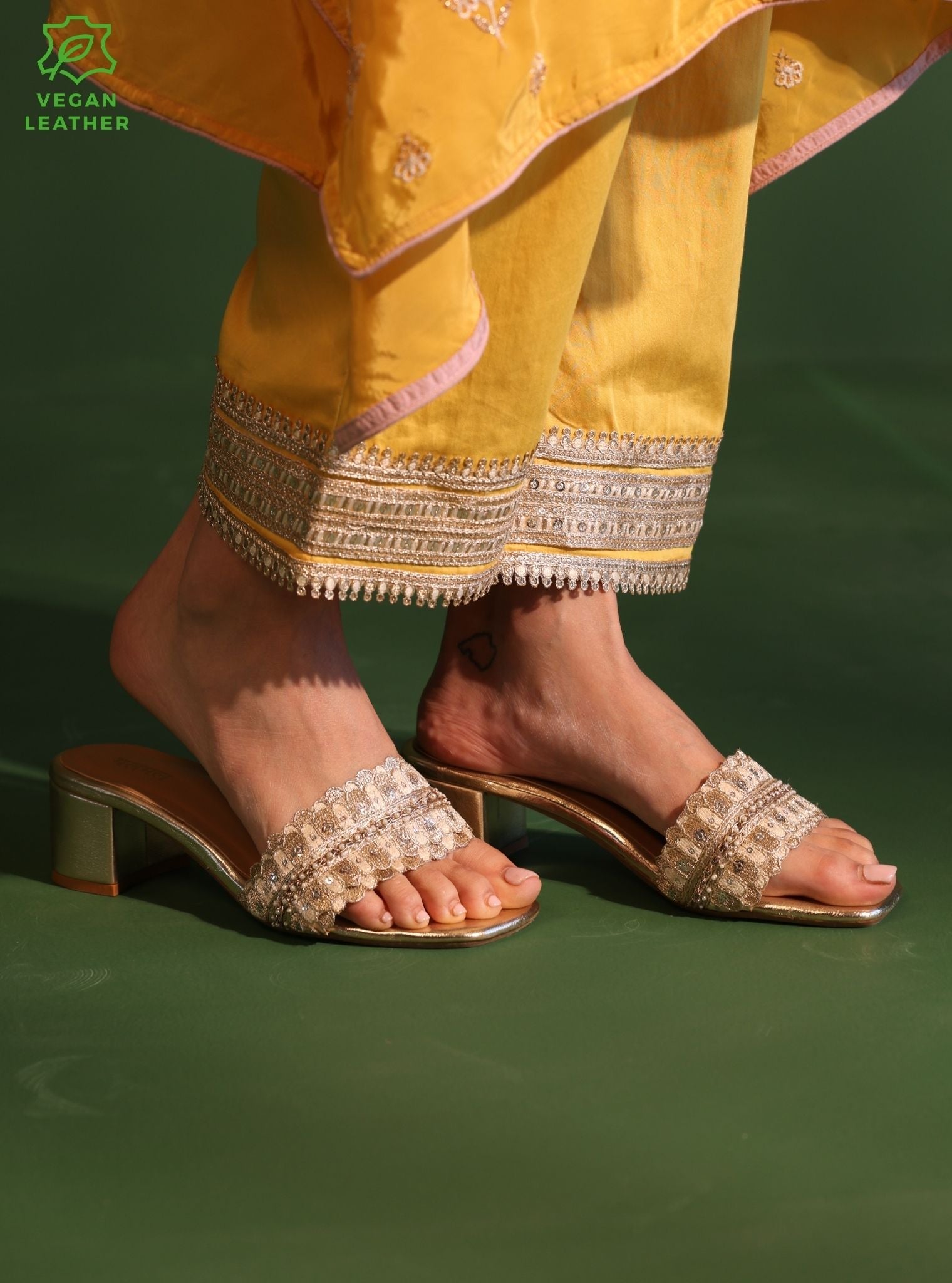 Shrija Gold Vegan Heel