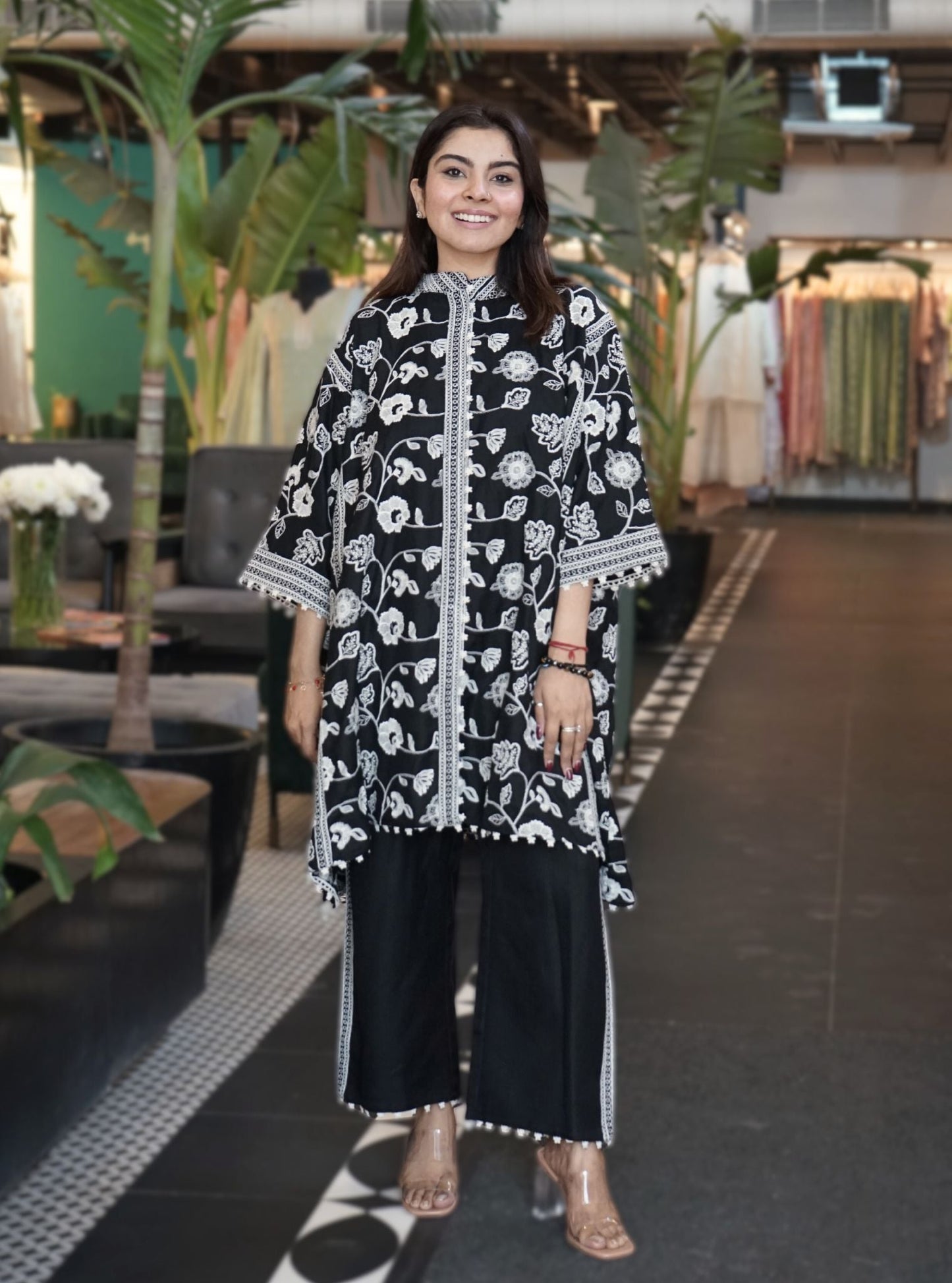 Ashby Wool Black Kurta Set