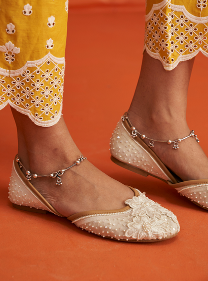 White Fiona Vegan Jutti