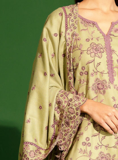 Mulmul Wool Juno Green Shawl