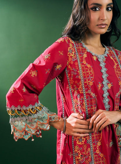 Risa Supima Cotton Red Kurta Set