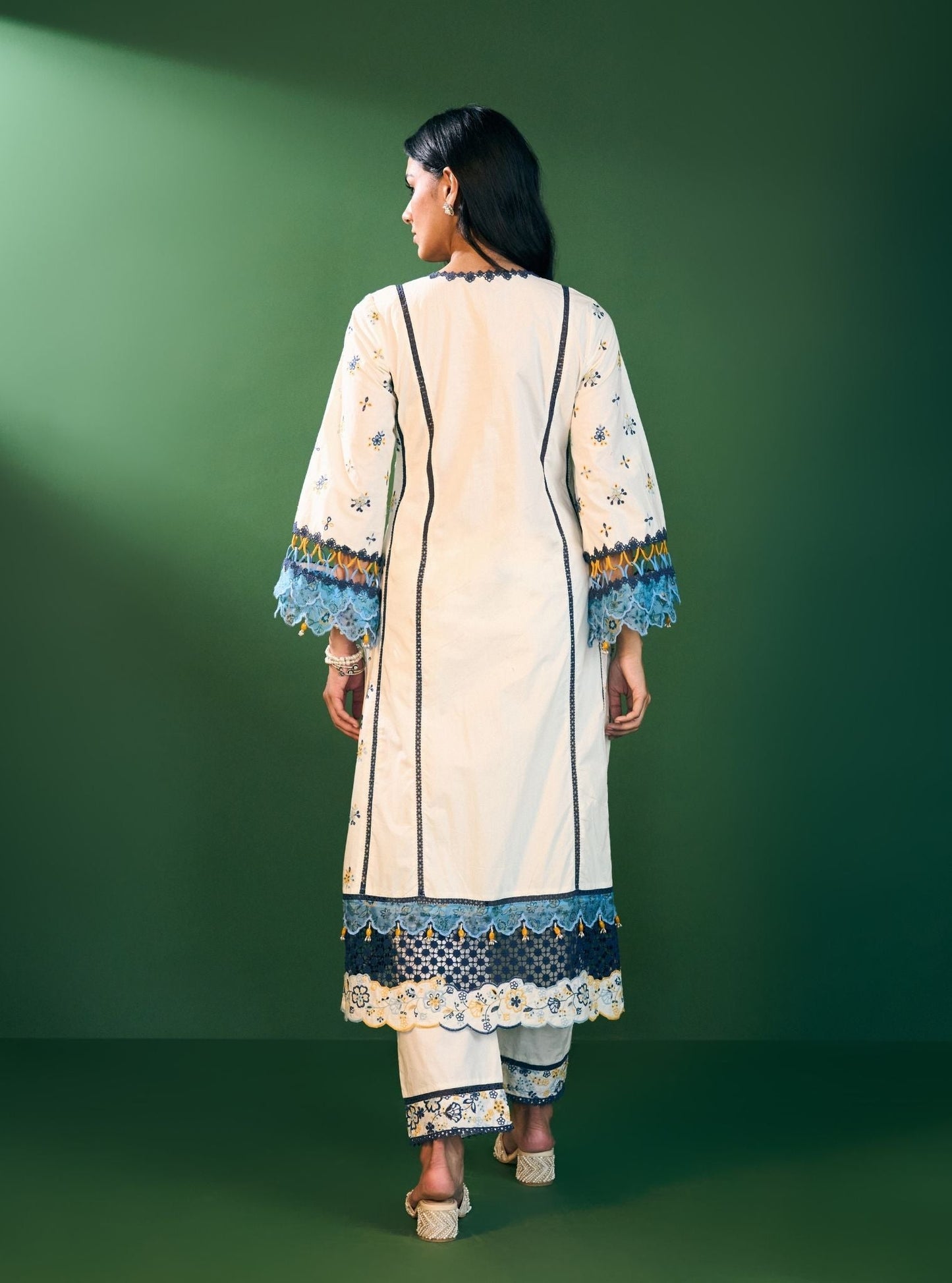 Risa Supima Cotton Off White Kurta Set