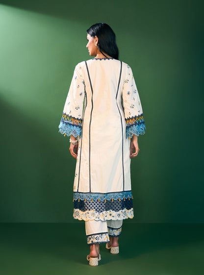 Risa Supima Cotton Off White Kurta Set
