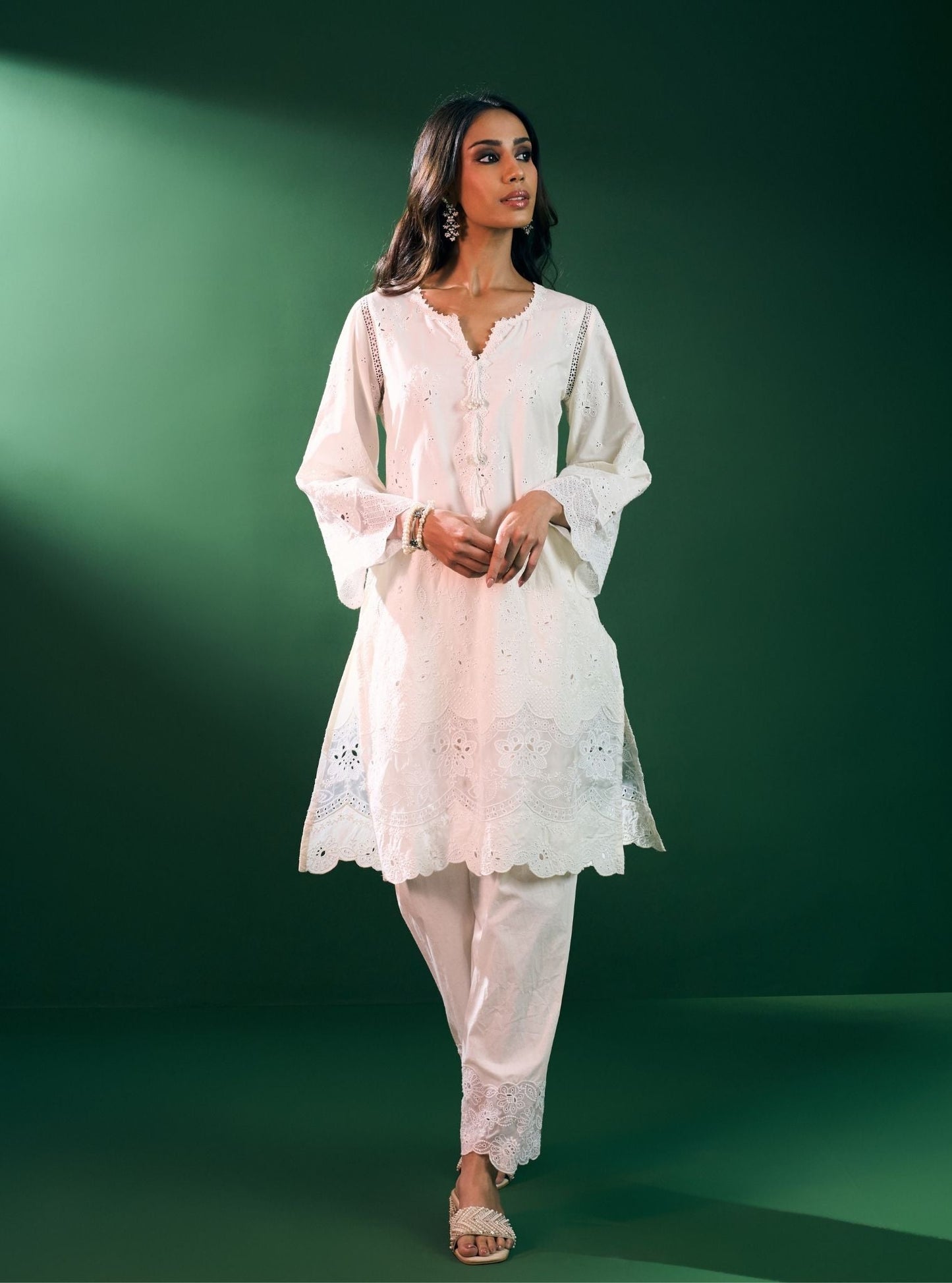 Riva Supima Cotton Off White Kurta Set
