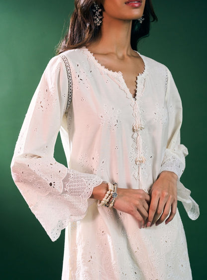 Riva Supima Cotton Off White Kurta Set