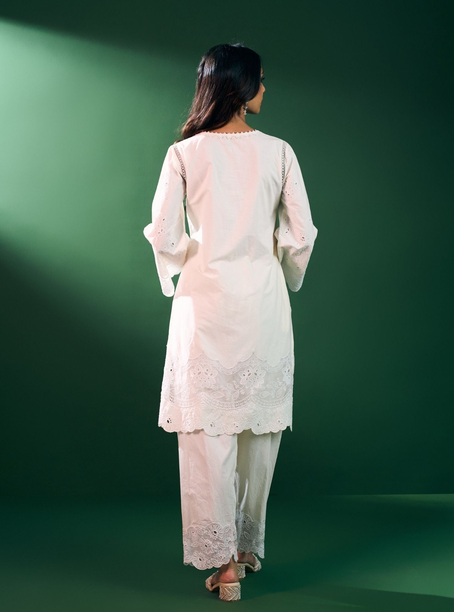 Riva Supima Cotton Off White Kurta Set