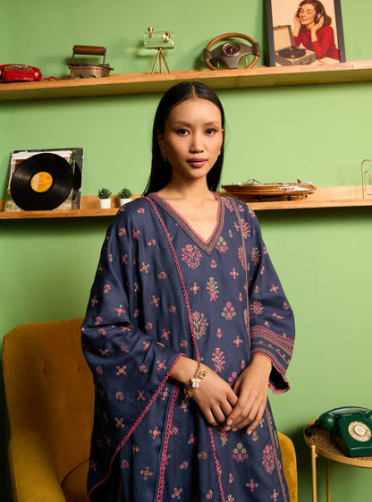 Heidi Wool Navy Kurta Set