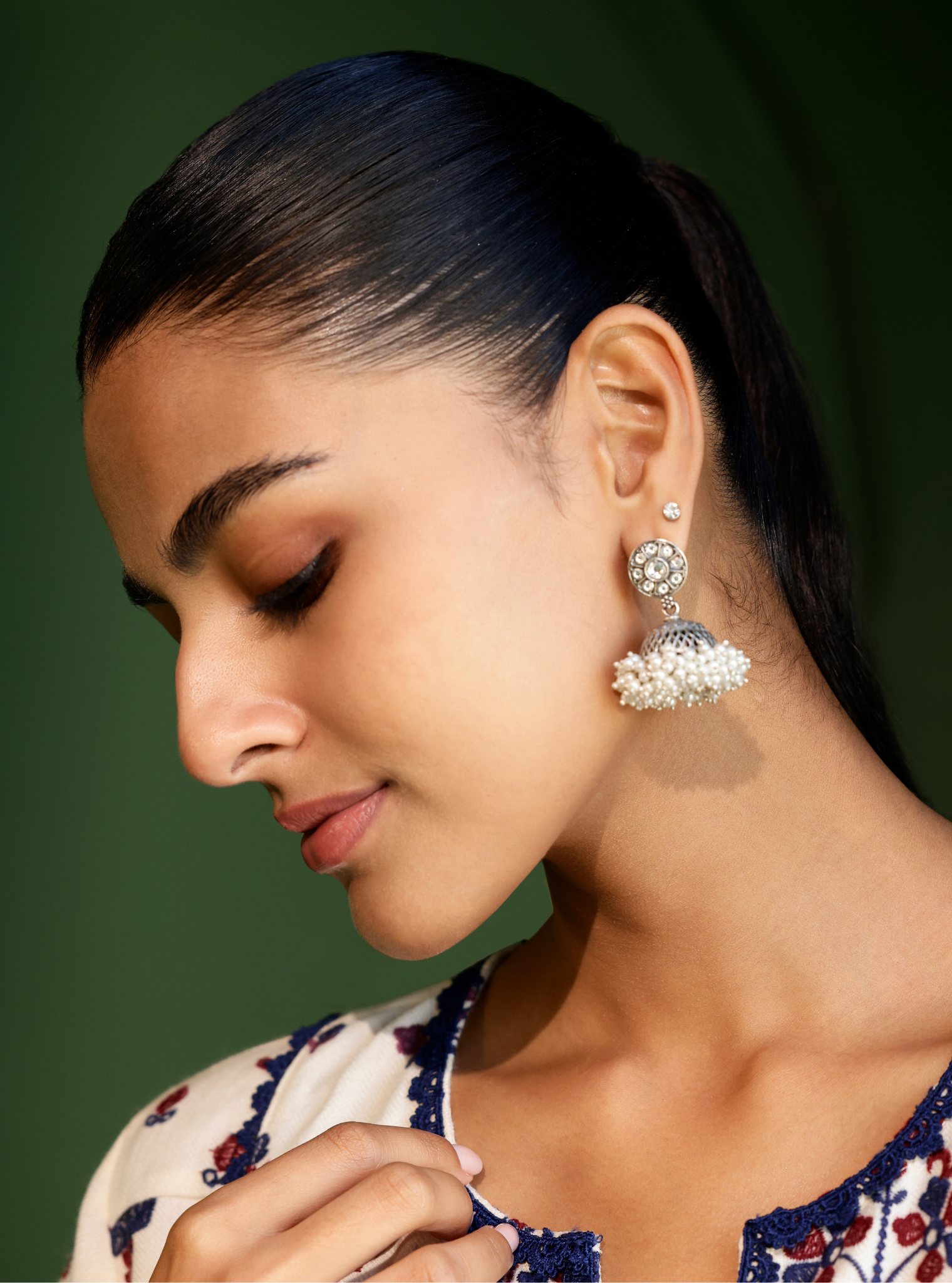 Pure Silver Aadhya Jhumki
