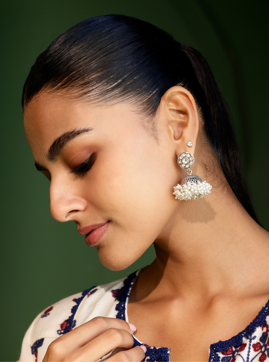 Pure Silver Aadhya Jhumki