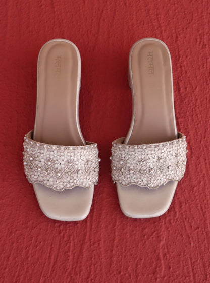 Lavanya Gold Vegan Block Heel