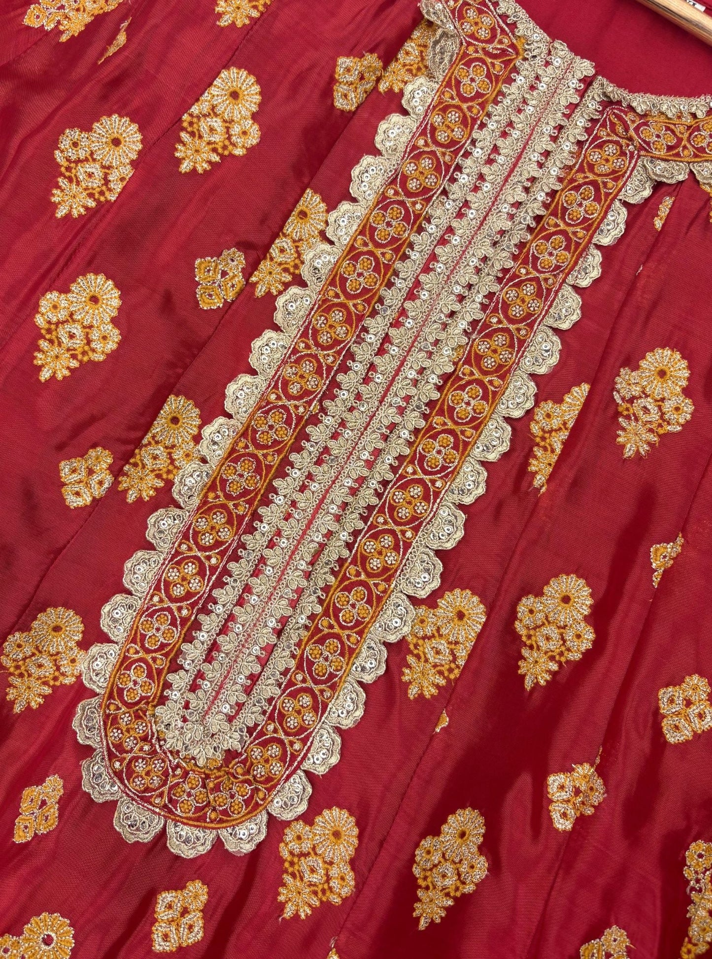 Tarana Viscose Glass Organza Luxe Red Kurta Set