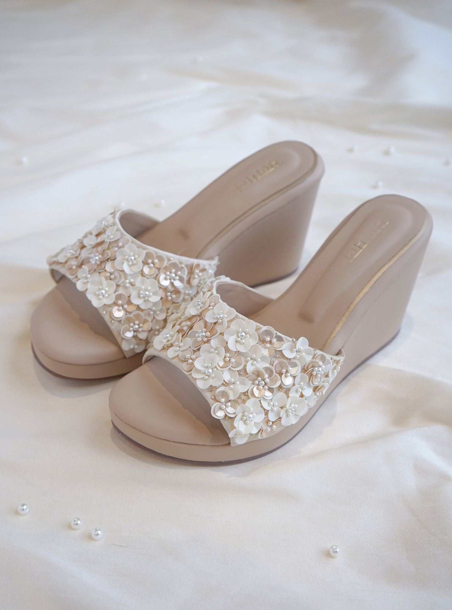 Varna Beige Vegan Strap Wedges