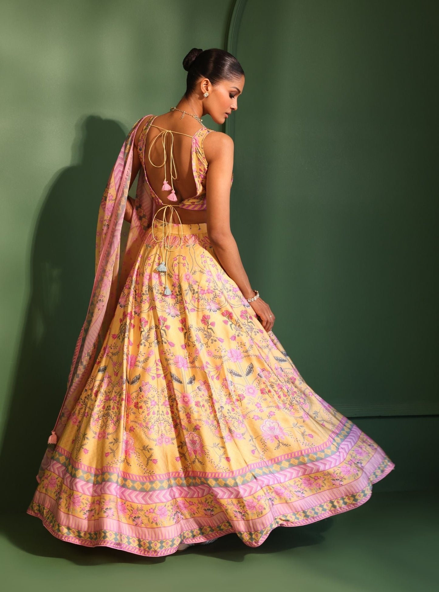 Jhanak Cupro Satin Yellow Lehenga