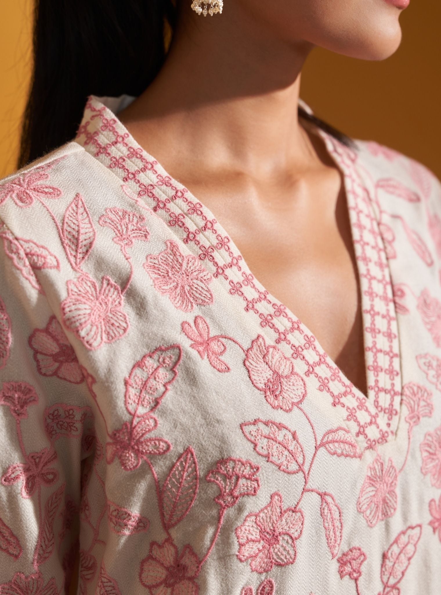 Clare Wool Off White Kurta Set