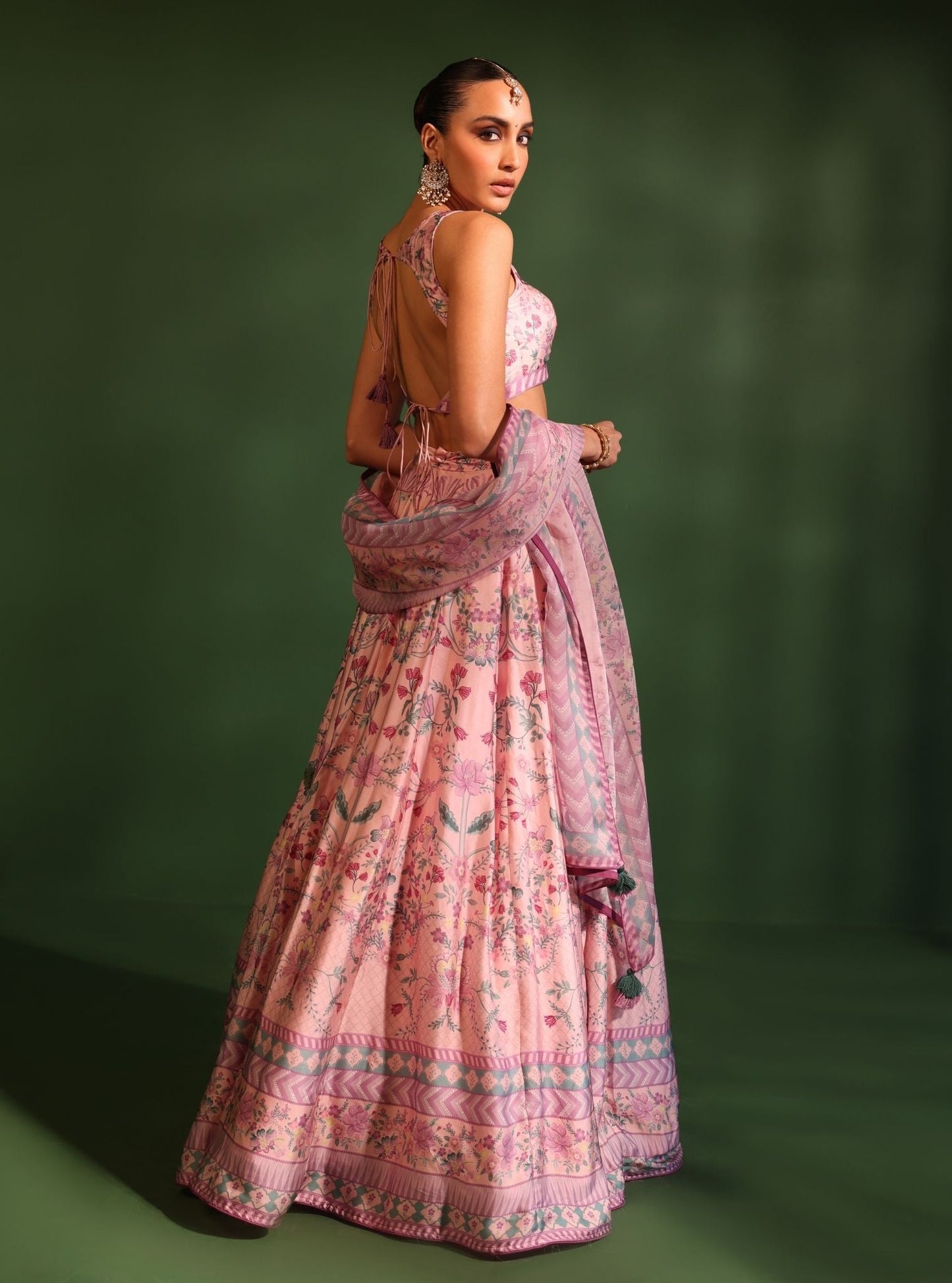 Jhanak Cupro Satin Pink Lehenga