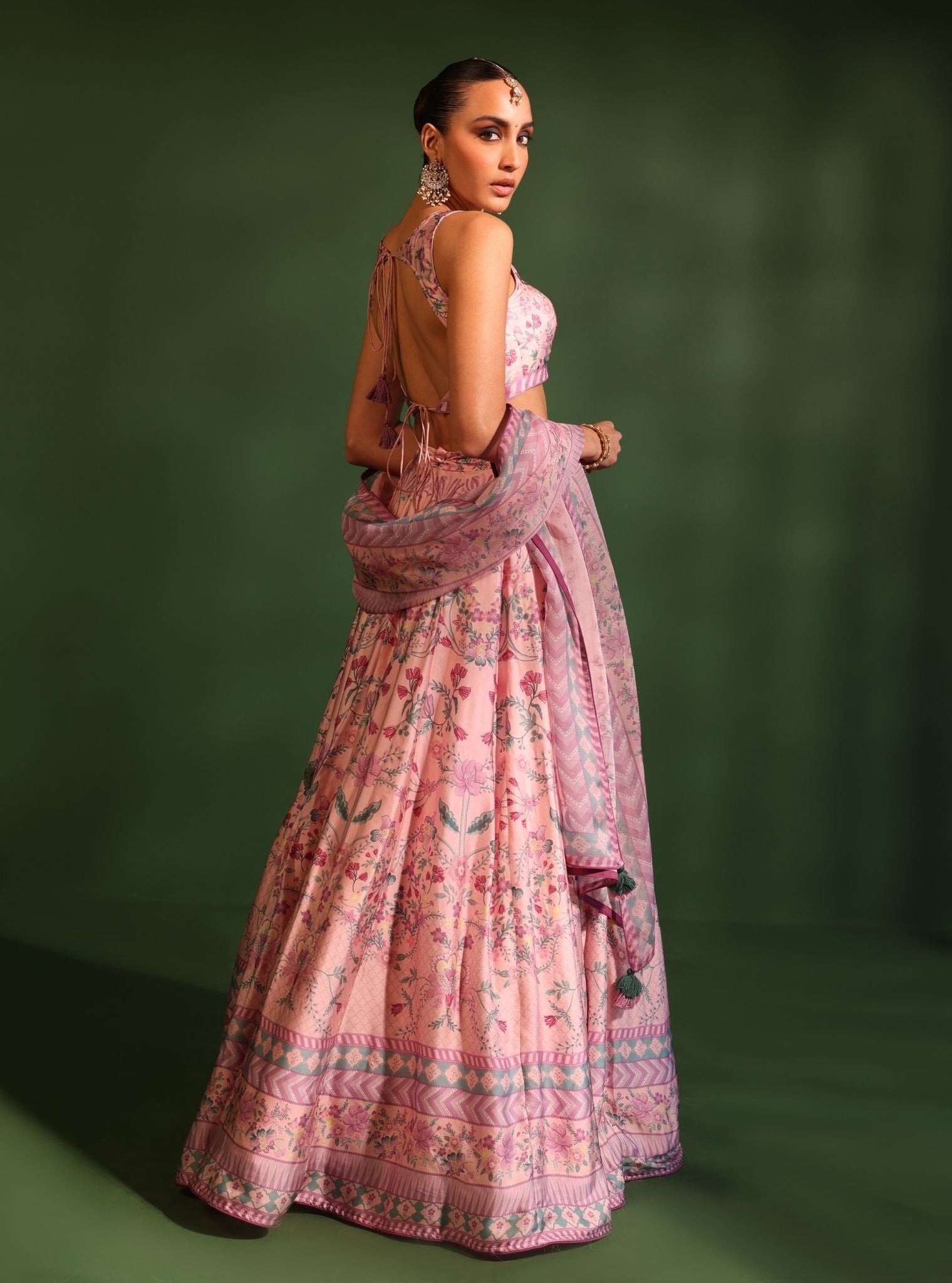 Jhanak Cupro Satin Pink Lehenga