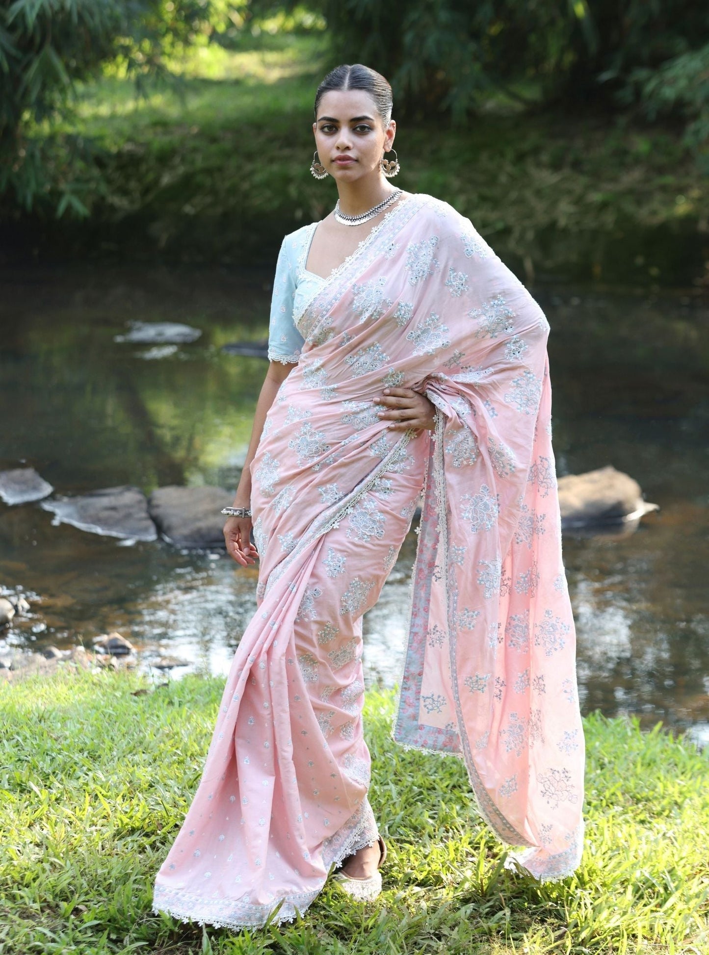 Yara Supima Cotton Pink Saree