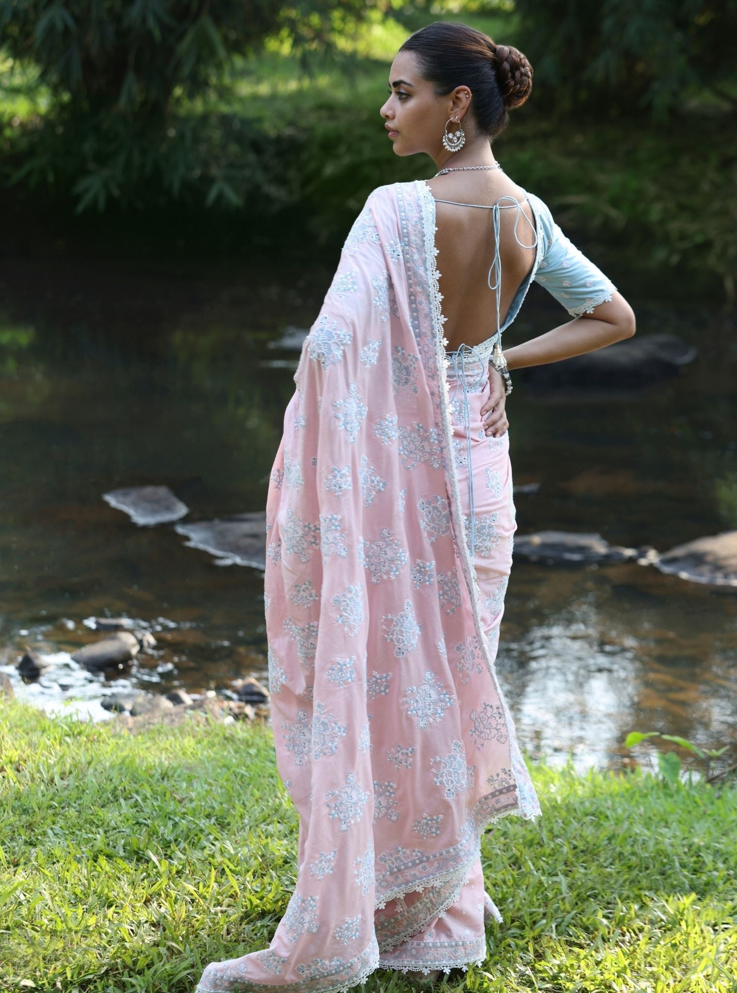 Yara Supima Cotton Pink Saree